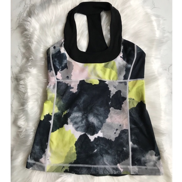 lululemon athletica Tops - Lululemon Citron Tinted Canvas Scoopneck Neck